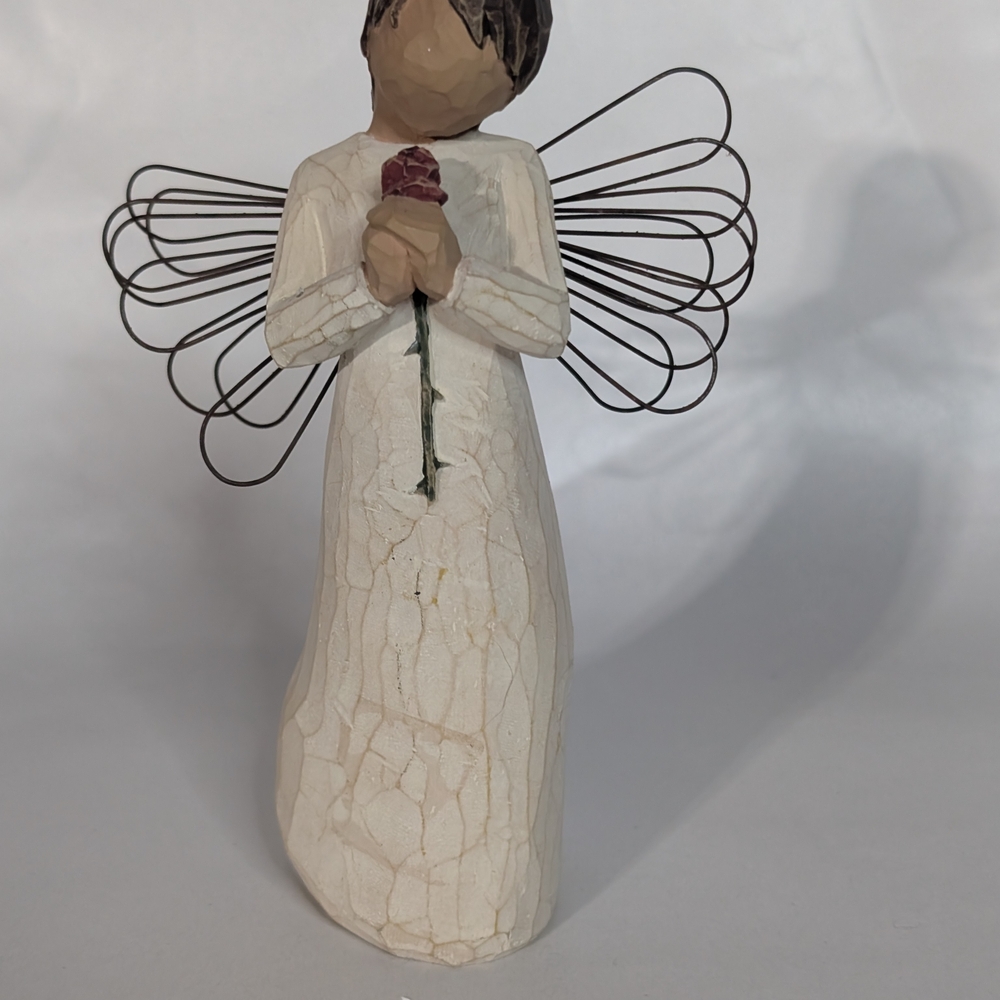 Willow Tree Angel with Red Rose